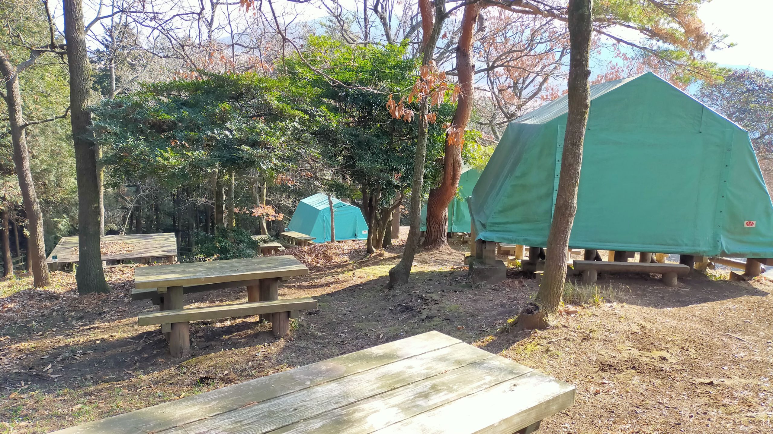 風の里キャンプ場 常設テント
